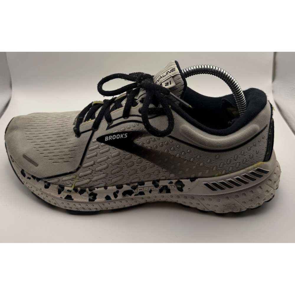 Brooks Adrenaline GTS 21 Running Shoes Womens 10 White Black Fair 1203291B147